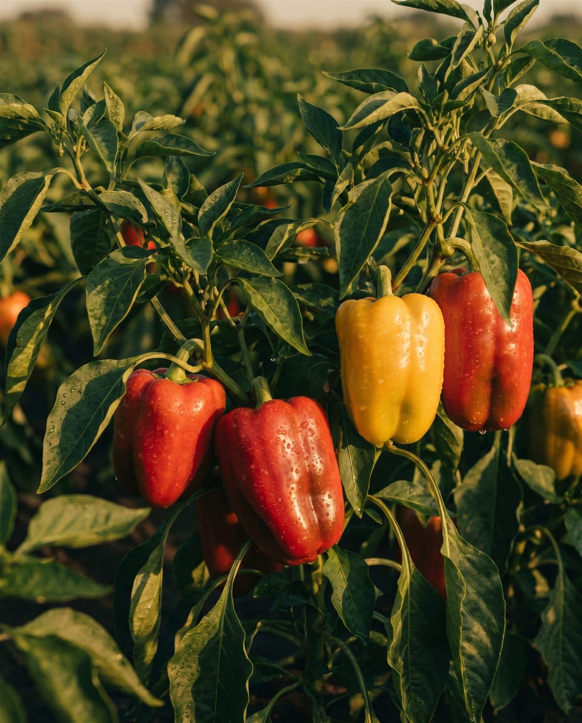 Chile/pimiento creciendo en la planta