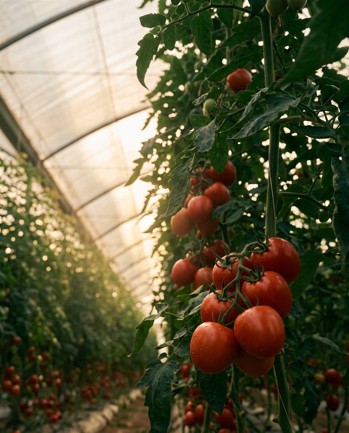 Tomates rojos maduros en planta