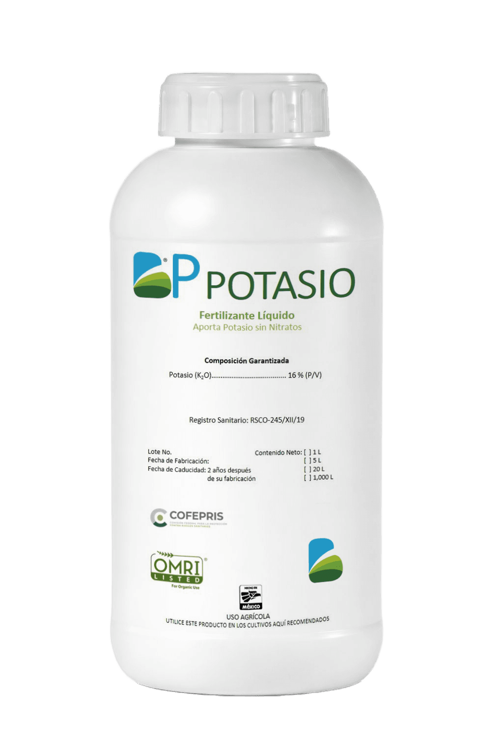 BP Potasio — Potasio orgánico quelatado Biotiza, envase 1 L